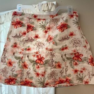 Forever 21 white floral print skirt